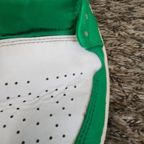 Jordan Retro 1 Green and White Hi Top Sneakers Size 8 - Picture 9 of 12